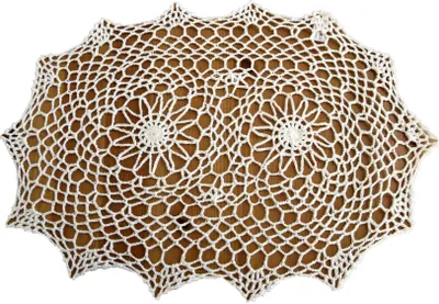 Obrázok produktu pre Biely čipkový obrúsok, oválny, 30/45 cm, biely bavlnený háčkovaný obrúsok