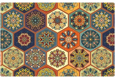 Produktbild von Abwaschbare Tischsets 6er Set moderne Kacheln bunt