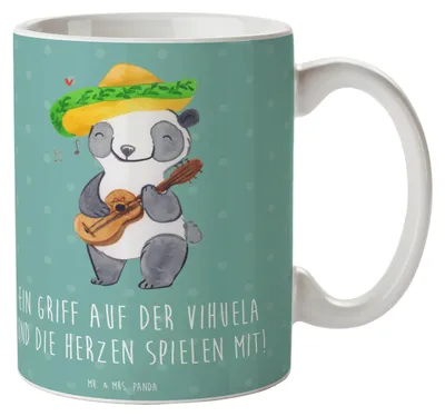 Produktbild von Mr. & Mrs. Panda Tasse Vihuela Herzklang - Meeresbrise - Geschenk, Saiteninstrument, Lernen, schöne, Kaffeetasse, historische Musik, Handwerkskunst, Teetasse, Instrument