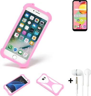 Produktbild von K-S-Trade Bumper + Kopfhörer kompatibel mit LG Electronics Risio 4 Handy Hülle Schutzhülle Silikon Schutz Hülle Cover Case Silikoncase