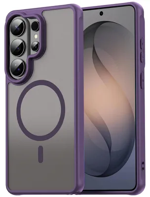 Obrázok produktu pre Magnetické puzdro pre Samsung Galaxy S26 Ultra, puzdro Magsafe, ochranné puzdro, odolné proti nárazom, TPU rám, silný magnetický krúžok, fialové