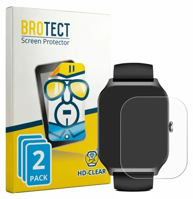 Produktbild von 2x Für Kriutefy Smartwatch 1.83" Schutzfolie BROTECT Displayschutz Display Schutz Folie Klar Transparent