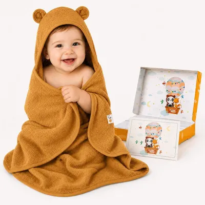 Produktbild von Omgoods – Baby-Badehandtuch mit Kapuze, aus 100% Bambus, besonders dick und weich