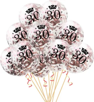 Produktbild von Oblique Unique 10x Konfetti Luftballons Zahl 30 Geburtstag Happy Birthday 30 Ballons