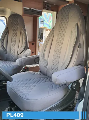 Produktbild von BREMER SITZBEZÜGE Maß Piloten Schonbezüge Sitzbezüge kompatibel mit Wohnmobil Camper Hymer Ducato Fahrer & Beifahrer WPL409 Schonbezug Set in Grau