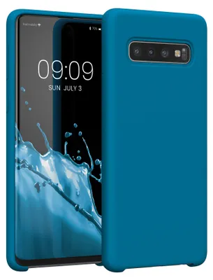 Produktbild von kwmobile Handyhülle für Samsung Galaxy S10 Hülle - Case Silikon - Kabelloses Laden - Schutzhülle Cover in Blue Reef