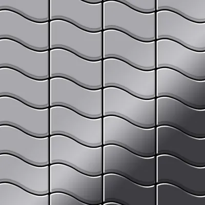 Produktbild von Mosaik Fliese massiv Metall Edelstahl marine hochglanz grau 1,6mm Flux-S-S-MM