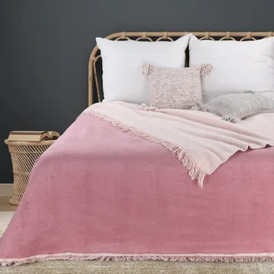 Obrázek produktu pro Eurofirany přikrývka obývací přikrývka pohovka přikrývka akryl 29 bílá 220x240 cm cm světle růžová tmavě růžová