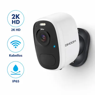 Produktbild von DIHOOM 2K WLAN Überwachungskamera Outdoor kabellos | Akku Kamera IP65 | PIR Bewegungserkennung, Nachtsicht, 2-Wege-Audio, App, SD bis 128 GB, KI-generiertes Bild