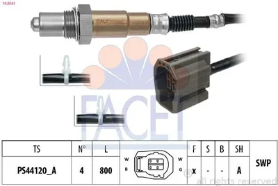 Produktbild von FACET 10.8561 Beheizt Planarsonde Lambdasonde für MAZDA 3 (BK) nach-Kat 800mm