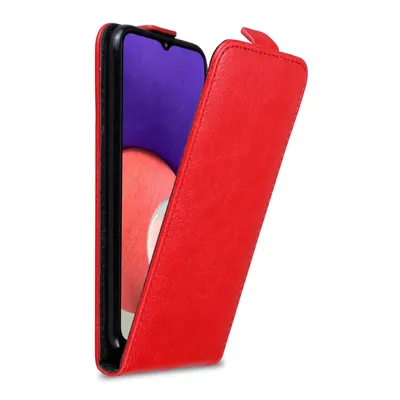 Produktbild von Cadorabo Hülle für Samsung Galaxy A22 5G Schutz Hülle in Rot Flip Etui Handyhülle Case Cover