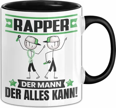 Produktbild von Rapper Tasse Geschenk für Rapper Der Mann Der Alles Kann Geschenkidee zum Geburtstag (Schwarz)