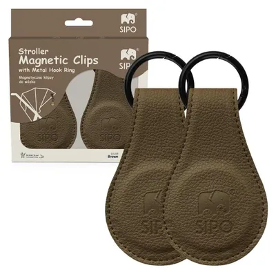 Productafbeelding van Magnetische bevestigingen voor kinderwagen, bruin, 2 stuks - Sipo