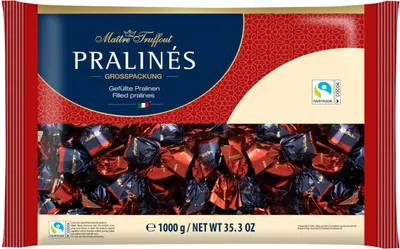 Produktbild von Maitre Truffout Pralinen Zartbitterschokolade mit Kirsch und Likör 4% vol.