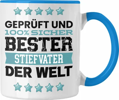 Produktbild von Trendation - Bester Stiefvater Der Welt Geschenk Tasse für Vatertag Geburtstag Geschenkidee Stiefpapa (Blau)
