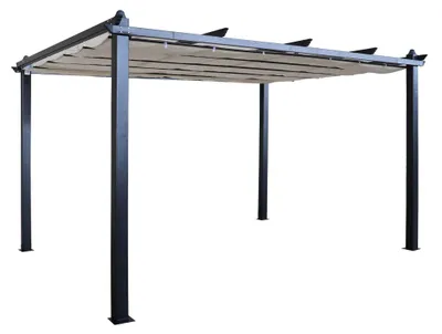 Immagine prodotto di Gazebo pergola in acciaio 3x4 mt antracite con tetto chiudibile a carrucola Jodene