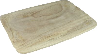 Holztablett eckig 30x23 cm Holzschale Tischdeko Weihnachtsdeko Dekotablett naturbelassen