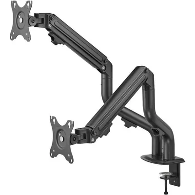 Image de Bras articulé double OPLITE MT10, Noir, Ergonomique, Réglable, Compatible VESA