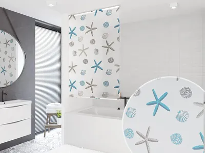 Produktbild von Basic Duschrollo Modell Oceanic 7 Breiten zur Wahl (120x240 cm)