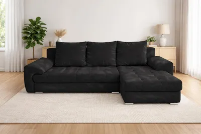 Produktbild von Ecksofa mit Schlaffunktion, ausziehbares Ecksofa VELUTO, Eckcouch mit Wellenfeder