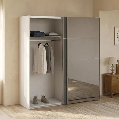 Immagine prodotto di Dmora Guardaroba 2 Ante Armento 64x201.5h cm Bianco, Appendiabiti 2 Ante