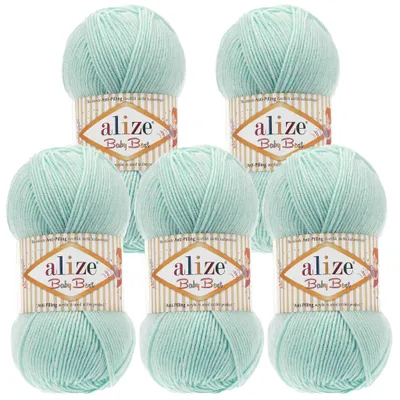 5 x 100g Strickgarn ALIZE Baby Best uni Babywolle Wolle Antipilling 44 Farben minze