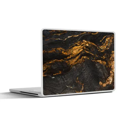 Produktbild von MuchoWow® Laptop Aufkleber Sticker Cover Marmor - Limette - Schwarz - Gold - Marmoroptik - Luxus 36.5x27.5 cm - Laptop-Sticker