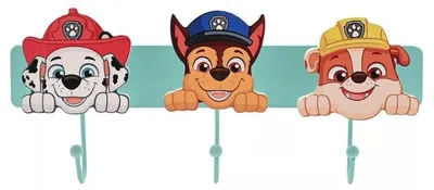 Produktbild von Paw Patrol Wandhaken Holz – Kinder Garderobe