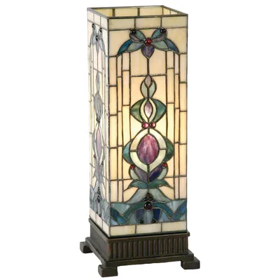 Obrázek produktu pro Barevná stolní lampa Tiffany ze skla 18x45 cm