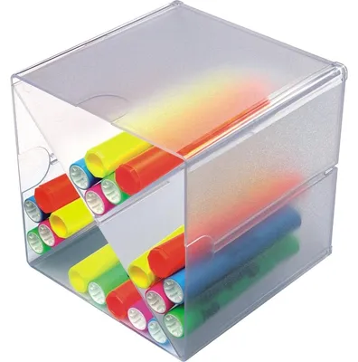 Produktbild von deflecto Organisationsbox Cube, 4 Fächer, glasklar