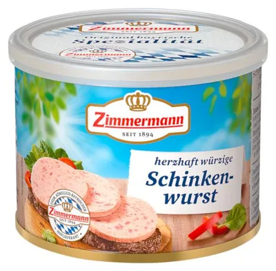 Produktbild von Zimmermann Schinkenwurst geschnitten Herzhaft würziges Aroma 200g