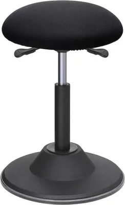 Produktbild von Drehhocker - 360° drehbar - Rutschfester Bodenring aus Gummi - Montagefrei - Schwarz