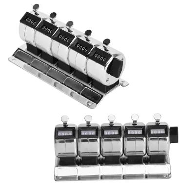 Obrázek produktu pro Mechanické počítadlo Kovové ruční klikátko 4 číslice 5 jednotek Nerezová ocel Tally Hardware Tools