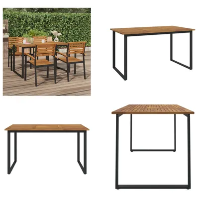 Produktbild von vidaXL Gartentisch mit Beinen in U Form 140×80×75 cm Massivholz Akazie - Gartentisch - Gartentische - Außentisch - Terrassentisch