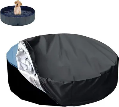Produktbild von Famanu Hunde-Poolabdeckung Wasserdicht Staubdicht - Rund 120cm Universal Hunde-Pool für Haustiere - Schwarz