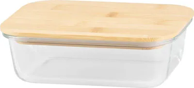 Image de Boîte MagicHome, rectangulaire, 1000 ml, avec couvercle en bambou
