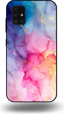 Produktbild von Smartphonica Handytasche passend für Samsung Galaxy A51 5G mit Marmordruck - TPU Rückseitenschutzhülle Marmordesign - Regenbogen