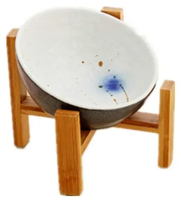 Image de Station de nourriture en céramique pour chiens et chats avec support pour le cou