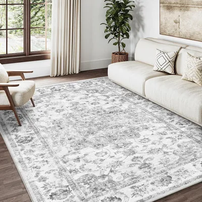 Immagine prodotto di Tappeto vintage per soggiorno, 160x230 cm, grigio, lavabile, rettangolare