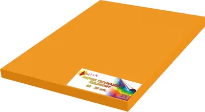 Zdjęcie produktu dla Kolorowy papier techniczny 160-220g A3 pomarańczowy 25 arkuszy