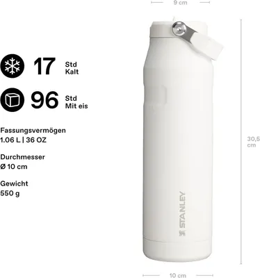 Produktbild von Stanley 1913 Flip Straw Trinkflasche 1.06L - Frostweiß