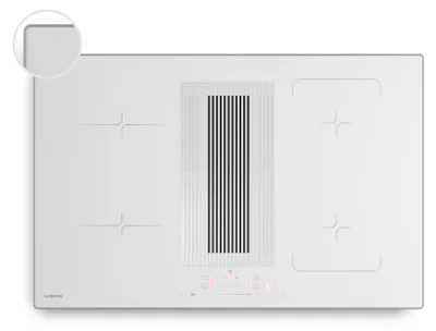 Obrázok produktu pre Klarstein Velaire indukčná varná doska s digestorom 80 cm - 4 zóny, 8400 W Boost, Flex-zóna, dotykový posuvník, časovač, detská poistka, indikátor zvyškového tepla, integrovaný digestor