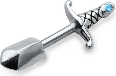 Produktbild von Ohrring Helix Ohrpiercing 925 Sterling Silber Schwert mit Strassstein in verschiedenen Farben Farbe - Hellblau