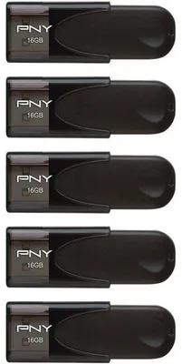 Produktbild von 5er-Pack USB 2.0-Sticks – PNY – 4 Stück à 16 GB