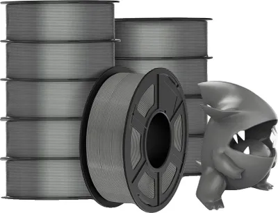 Obrázek produktu pro 3D filament PLA, průměr 1,75 mm, sada 10 kusů, kompatibilní s FDM tiskárnami, PLAMT šedá 10 kusů