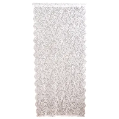 Produktbild von 1 Stück Spitzen Blumen Vintage Türvorhang, Durchscheinende Gardine mit Stickerei, Weiß 100x140cm