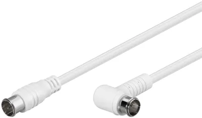 Image de Wentronic Goobay Câble de raccordement SAT coudé, F-Quick, 100% blindé, blanc, 3,5 m