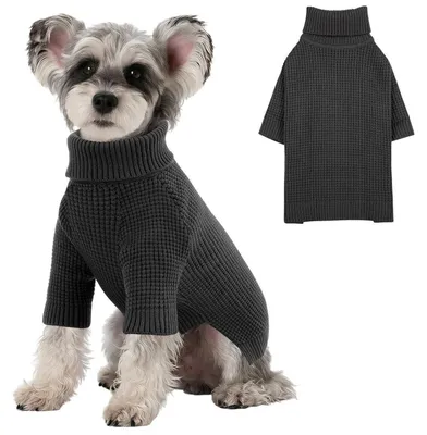 Immagine prodotto di Maglione per cani, maniche lunghe, caldo, color grigio scuro, taglia L