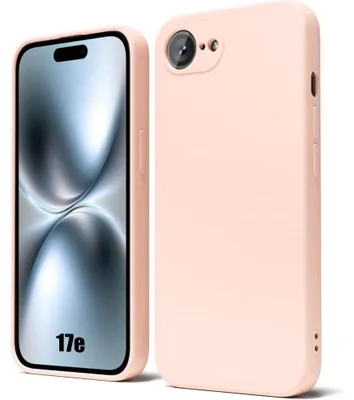 Image de Coque pour iPhone 17e, Protection Silicone Doux Léger Anti-Rayures Antichoc Mat Rose