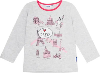 Produktbild von Mädchen-T-Shirt langärmlig Paris  - Graumeliert - 98